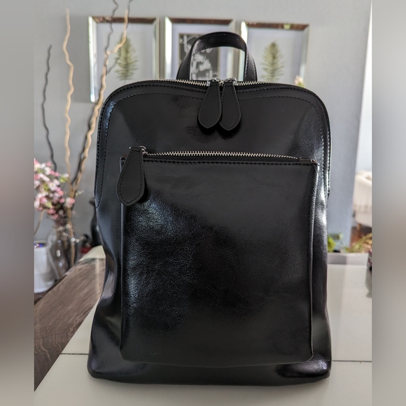 HESHE Backpack Leather Backpack Purse Convertible Designer Bag Pack For Work - Picture 3 of 7